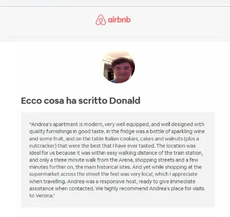 Cittadella Recensione Airbnb